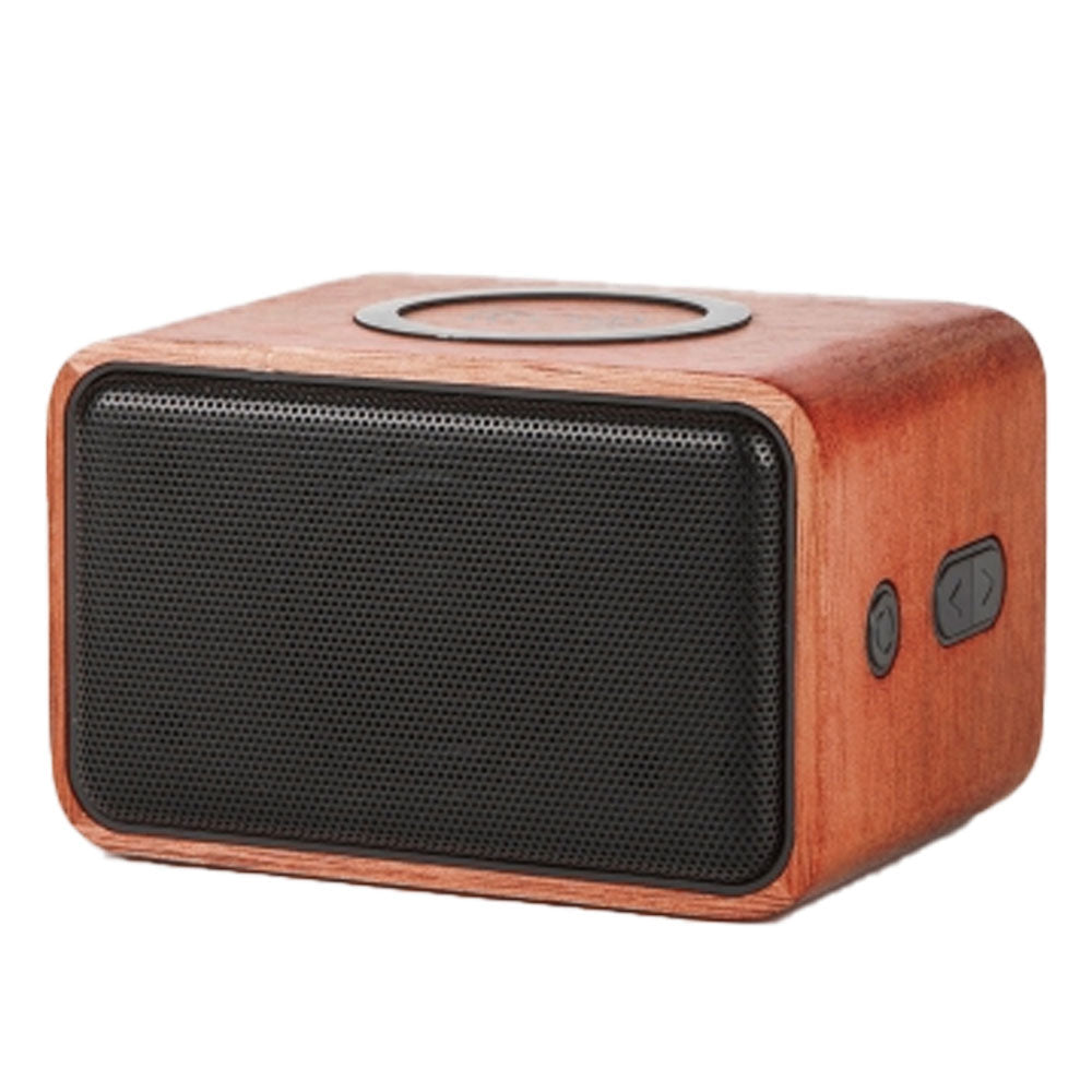 Mahogany Wood-Crafted Bluetooth Speaker & Wireless Charger