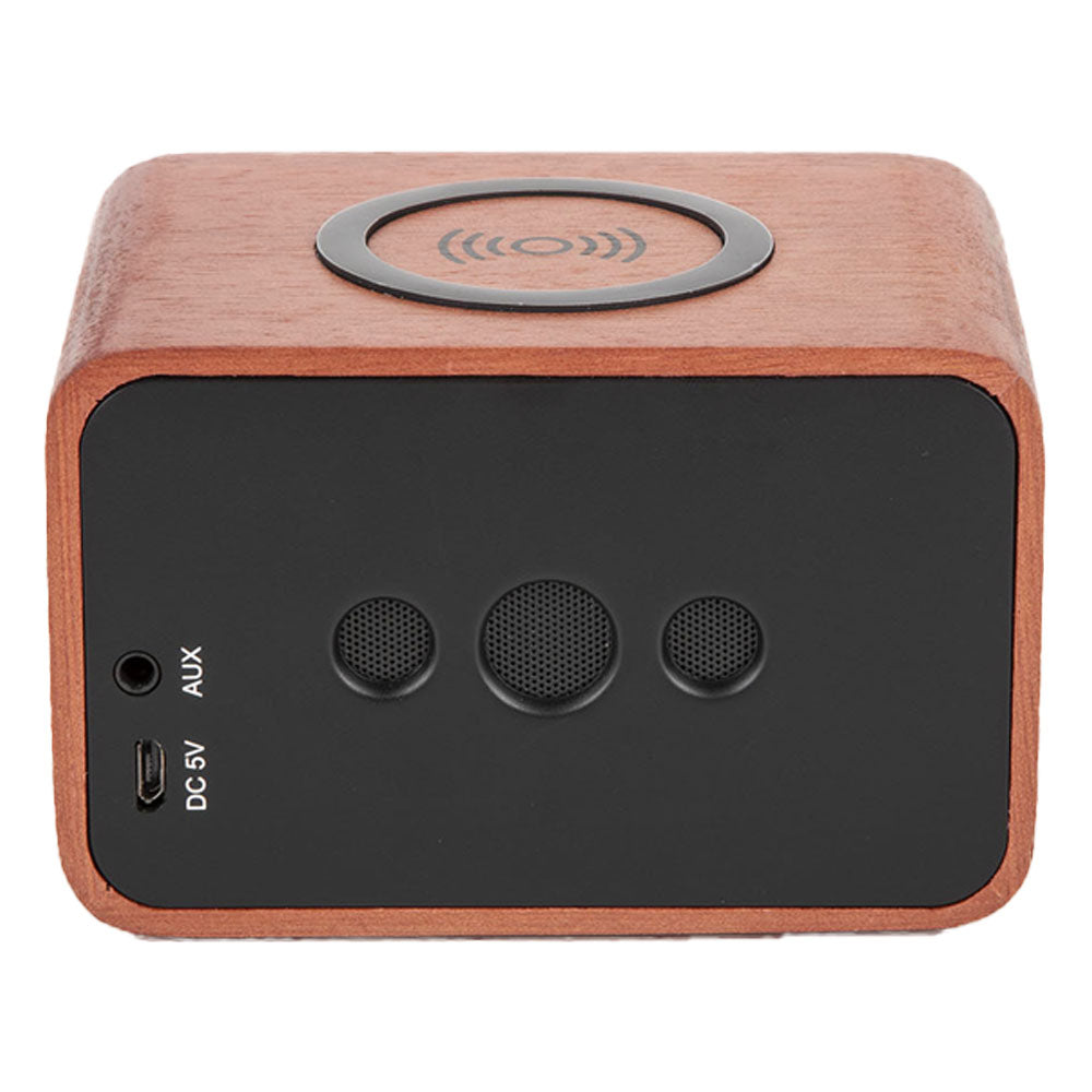 Mahogany Wood-Crafted Bluetooth Speaker & Wireless Charger