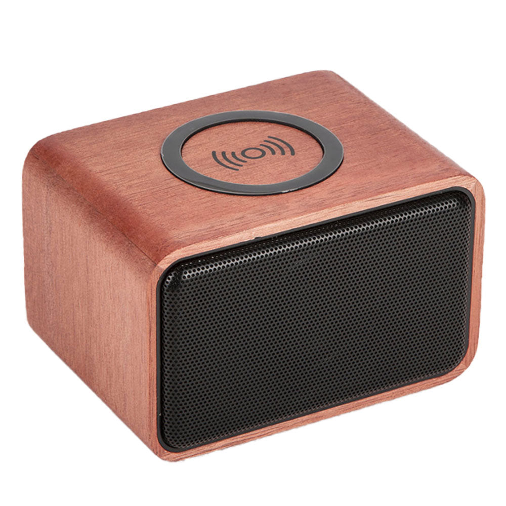 Mahogany Wood-Crafted Bluetooth Speaker & Wireless Charger